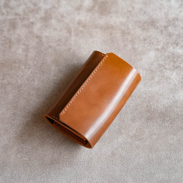 小さくて使いやすい財布 mini ホーウィンシェルコードバン×サドルプルアップ Hand-Sewn-Limited