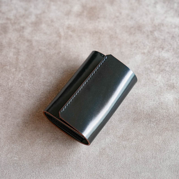 小さくて使いやすい財布 mini ホーウィンシェルコードバン×サドルプルアップ Hand-Sewn-Limited