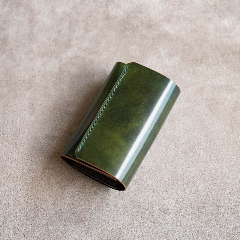 小さくて使いやすい財布 mini ミュージアムコードバン×ブッテーロハッチHand-Sewn-Limited