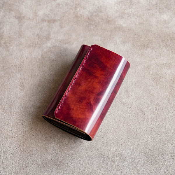 小さくて使いやすい財布 mini ミュージアムコードバン×ブッテーロハッチHand-Sewn-Limited