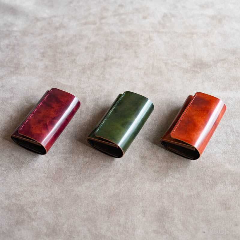小さくて使いやすい財布 mini ミュージアムコードバン×ブッテーロハッチHand-Sewn-Limited